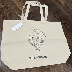 NWT Anne Fontaine Canvas Tote Bag tan